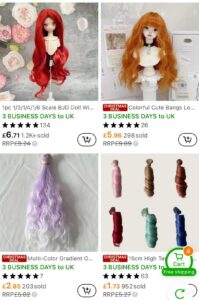 bjd doll wigs