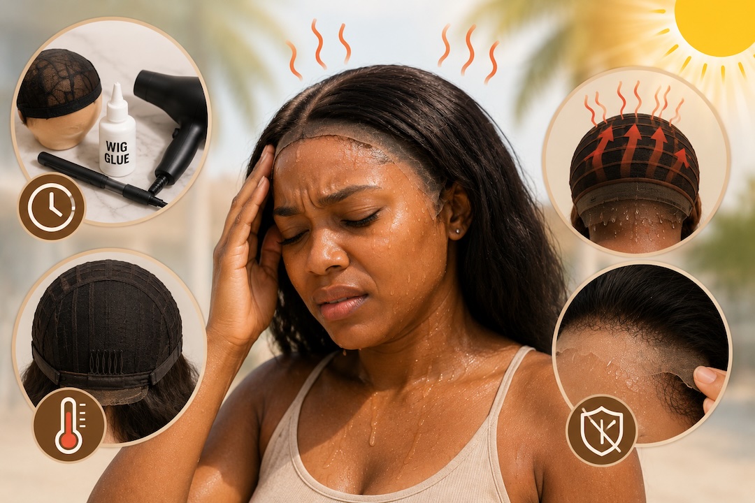 wearing a full wig in hot summer weather